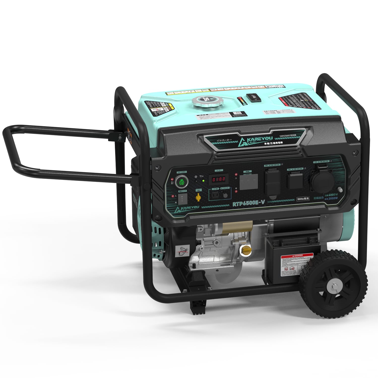 【単相100V・三相200V対応】6.5kW ガソリン発電機 セル・リモコン始動 YH190F 420cc 大容量25Lタンク ワンプッシュ始動 三相発電機 業務用発電機