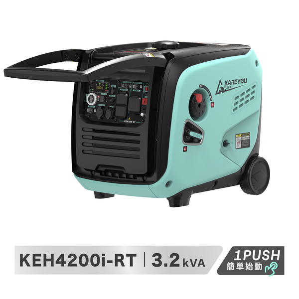 【企画・開発中】Kareyou インバーター発電機 KEH4200i-RT 定格4.2kVA 最大4.7kVA 100V 12L大容量タンク ワンプッシュ始動 マルチディスプレイ ECOモード USB-A・Type-C 並列運転対応 防災 DIY 現場作業